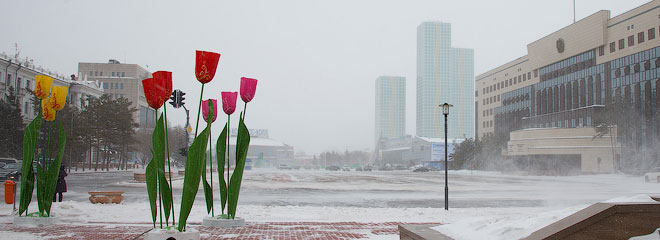 Метель в Астане 8 Марта